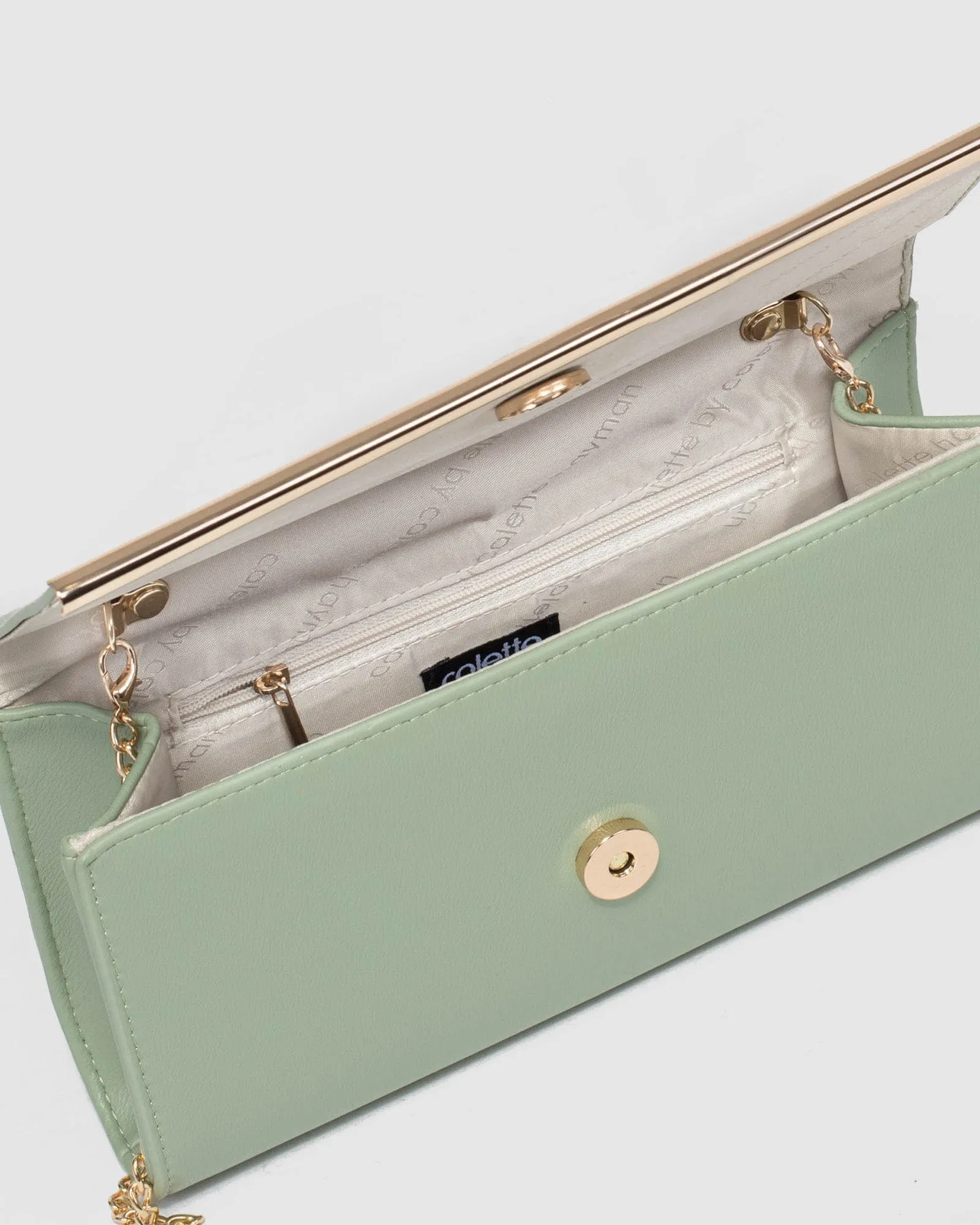 Green Vevay Panel Clutch Bag