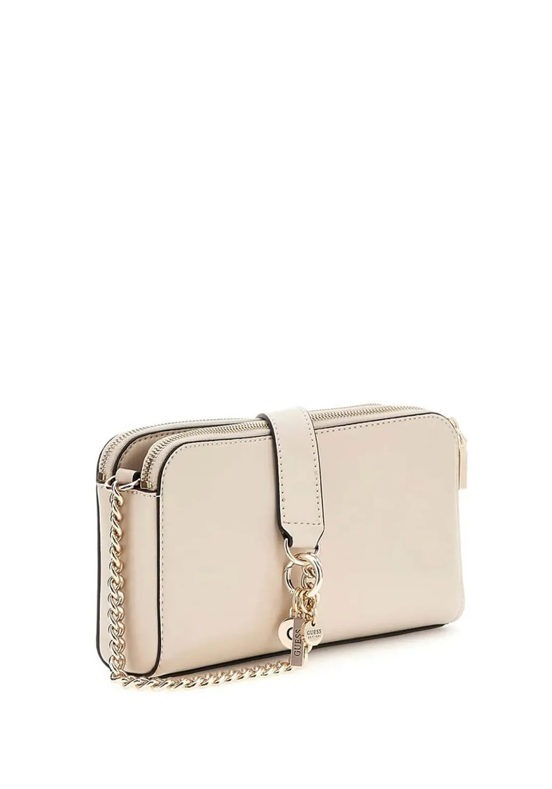 Guess Daryna Chain Detail Crossbody Bag, Bone