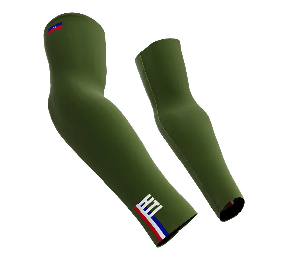 Haiti Code Compression Arm Sleeves - Walking - Cycling - Running - Golf - Baseball - Basketball