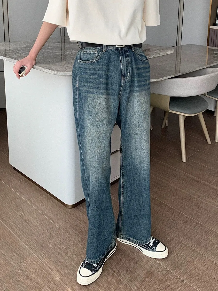 Hualun American high street straight jeans summer trendy boys loose pants versatile ifashion trousers