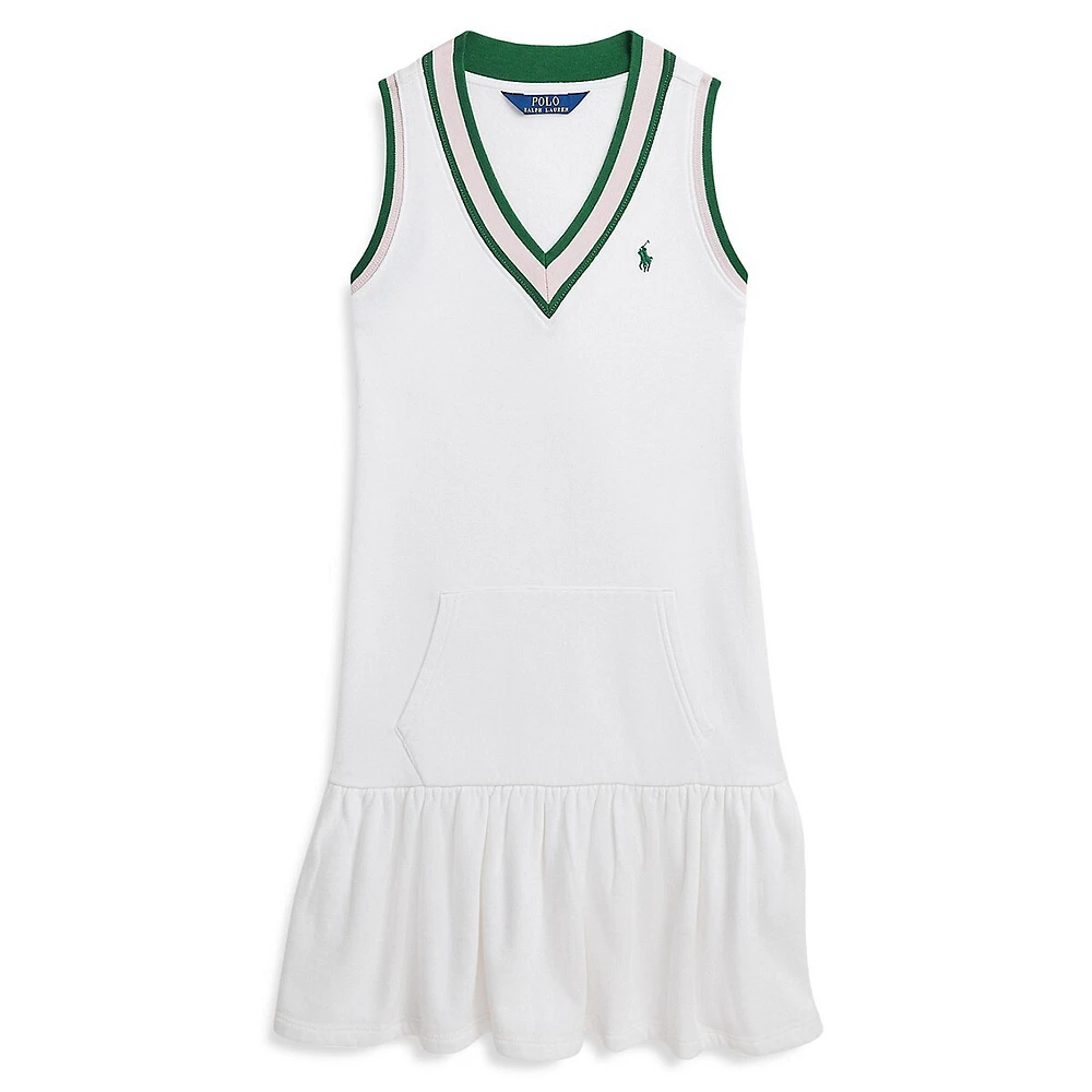 Hudson's Bay Girl's Sleeveless Cricket-Stripe Terry Dress