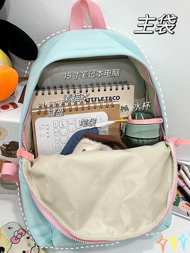 Ins high-looking girly school bag girl junior high school student high school student 2024 new versatile backpack backpack