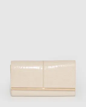 Ivory Vevay Panel Clutch Bag