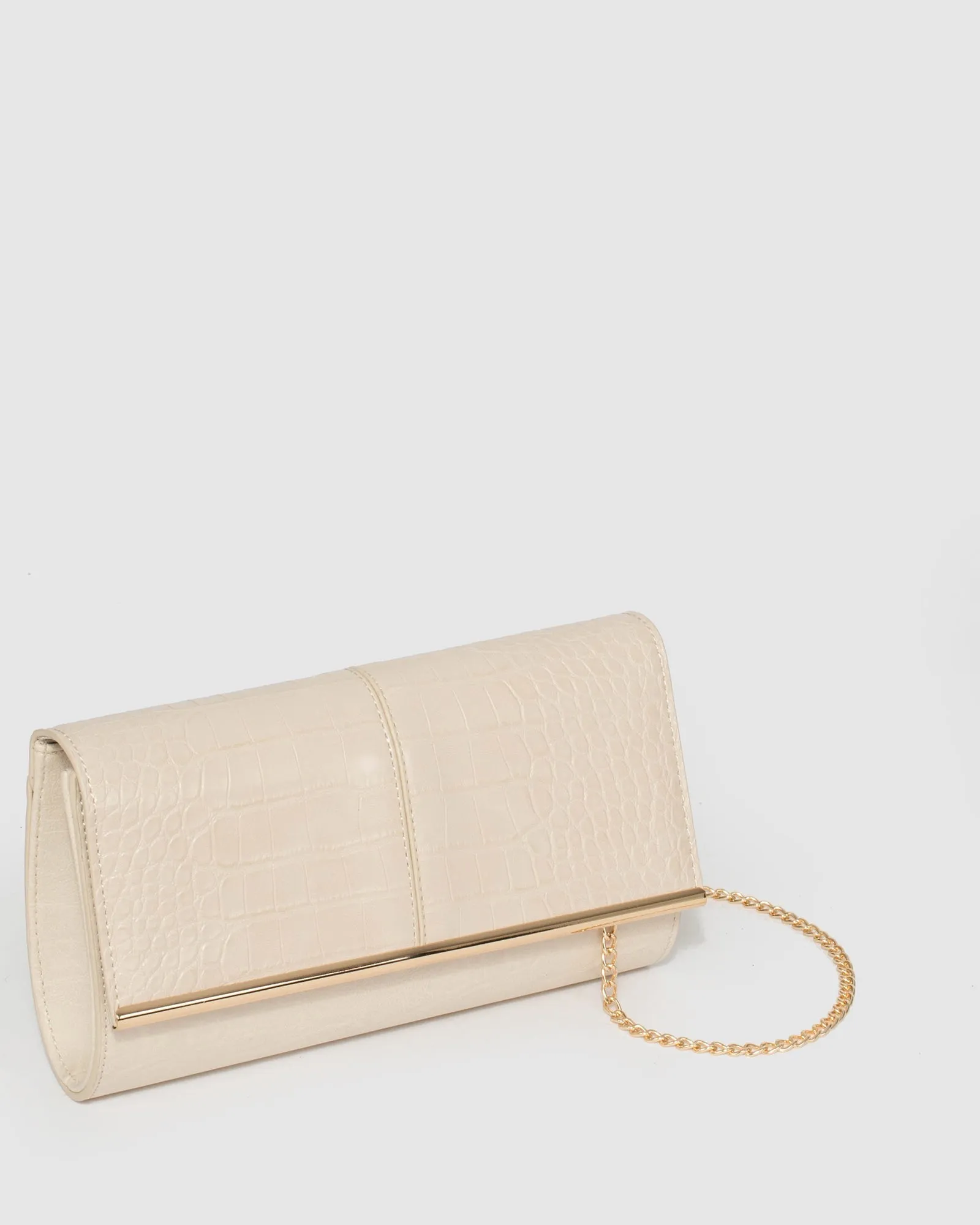 Ivory Vevay Panel Clutch Bag