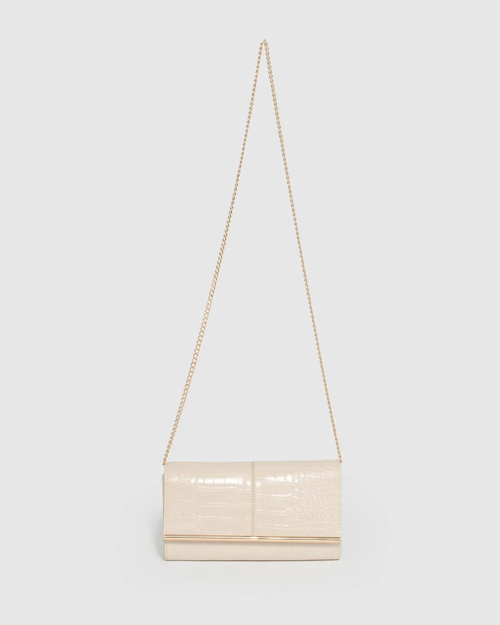 Ivory Vevay Panel Clutch Bag