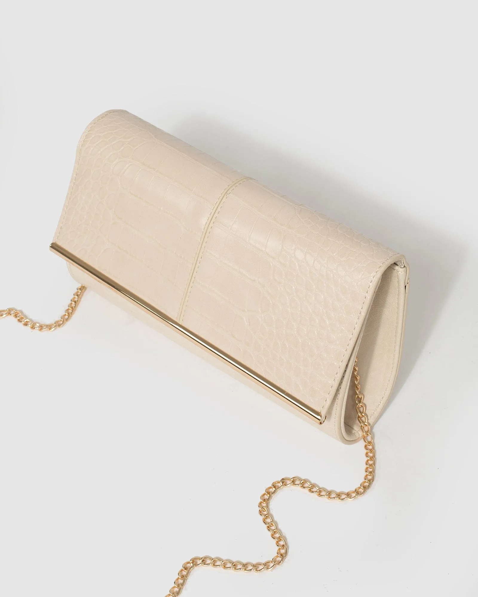 Ivory Vevay Panel Clutch Bag