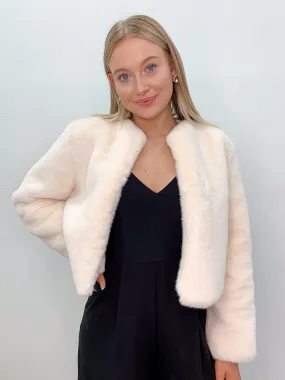 Jessica Faux Fur Jacket White