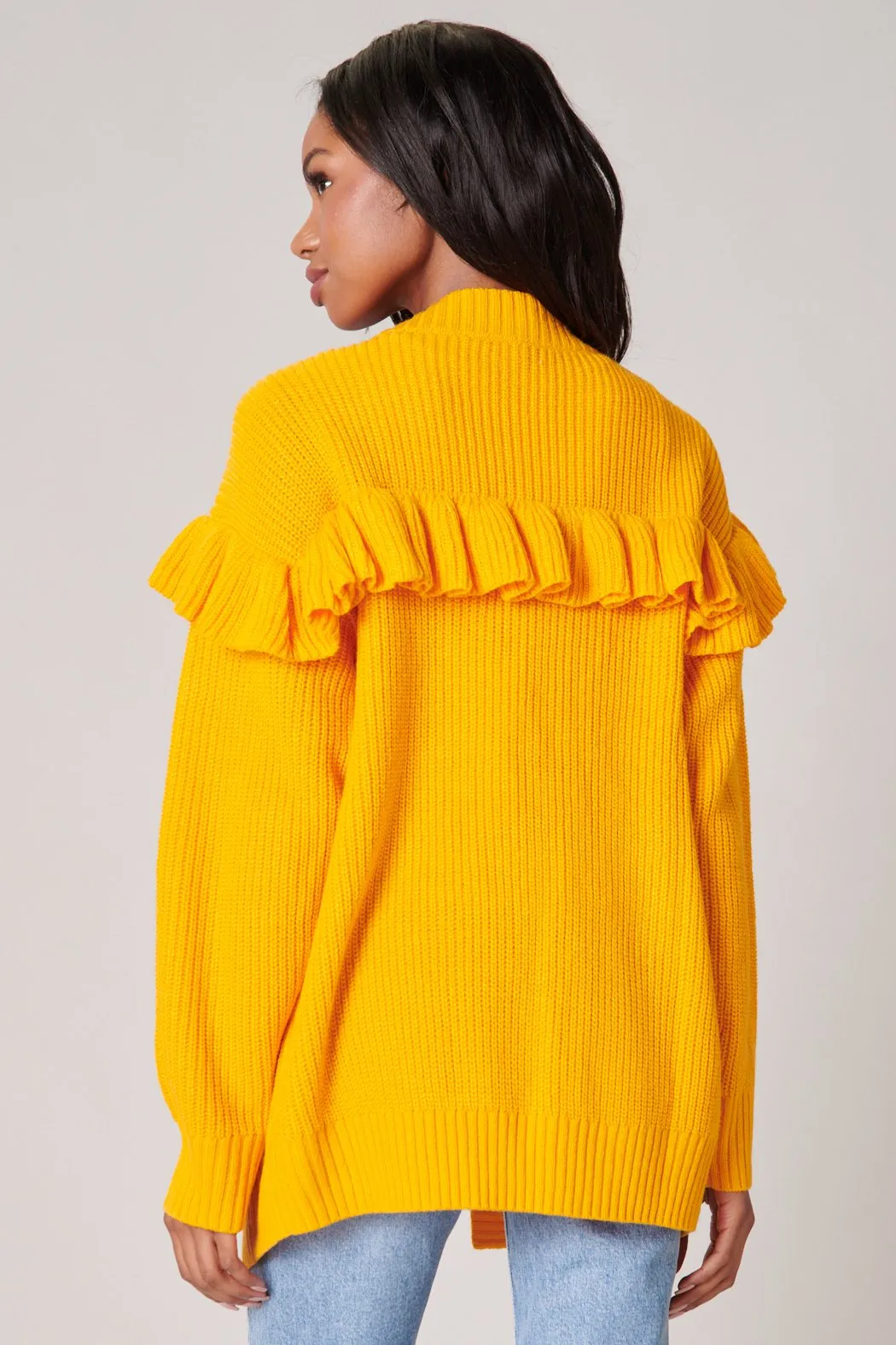 Jolie Ruffle Open Front Cardigan