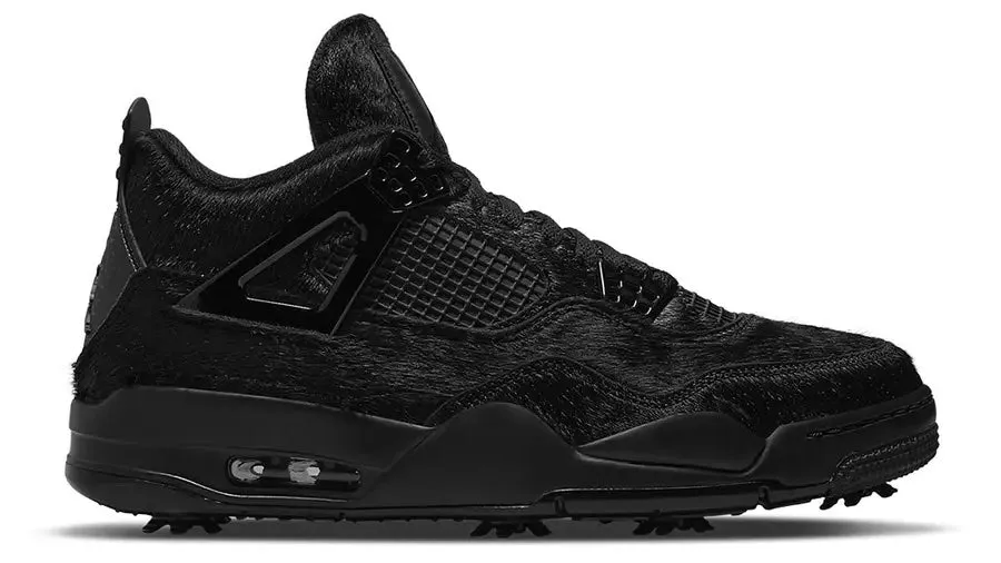 JORDAN 4 RETRO GOLF BLACK CAT PONY HAIR