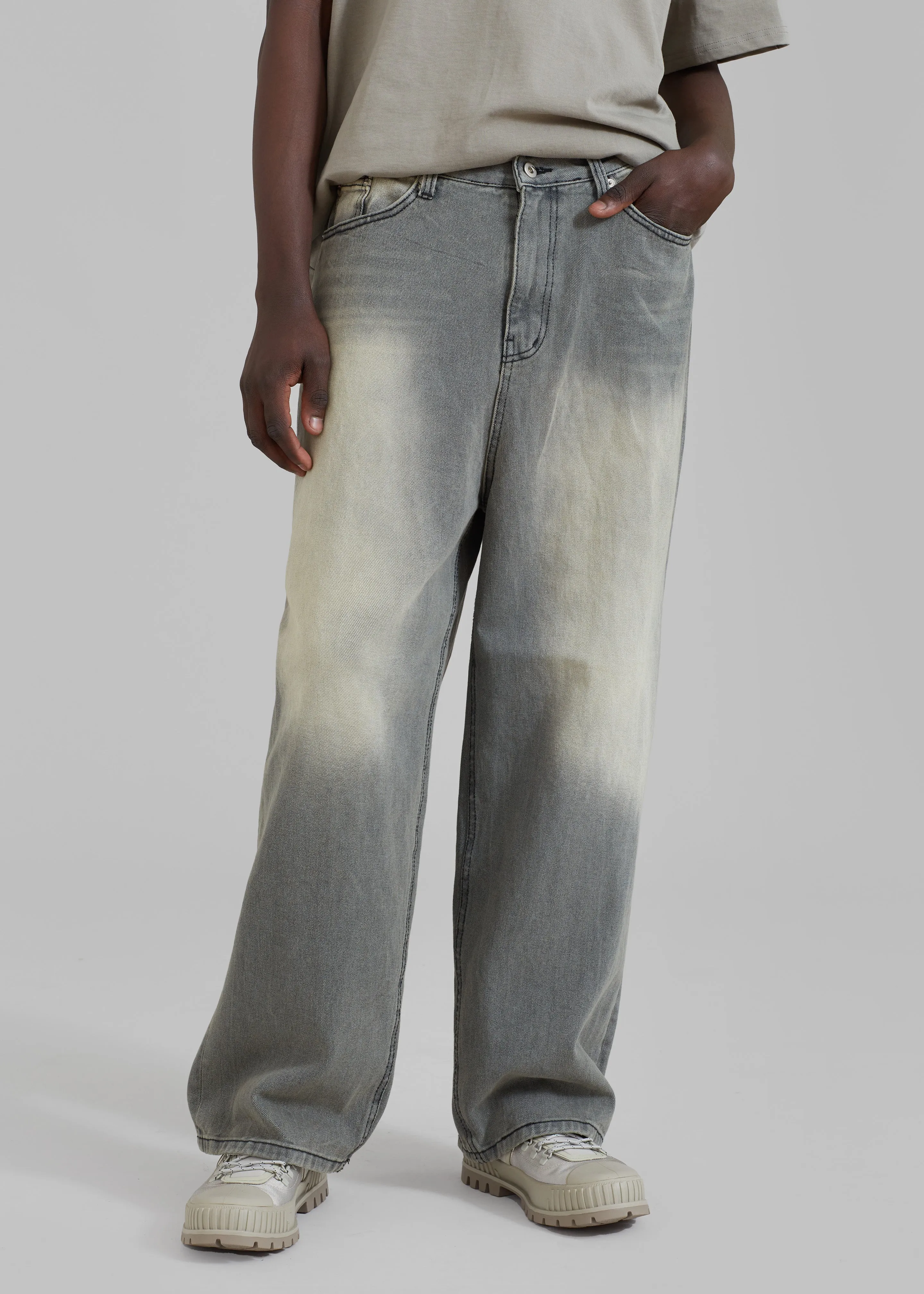 Kane Wide Jeans - Grey Wash