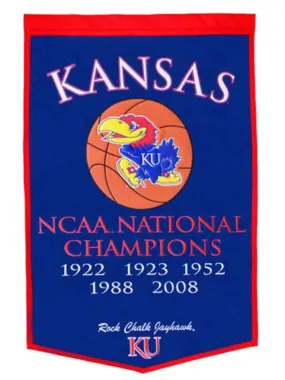 Kansas Jayhawks Basketball National Championships Winning Streak Dynasty Banner