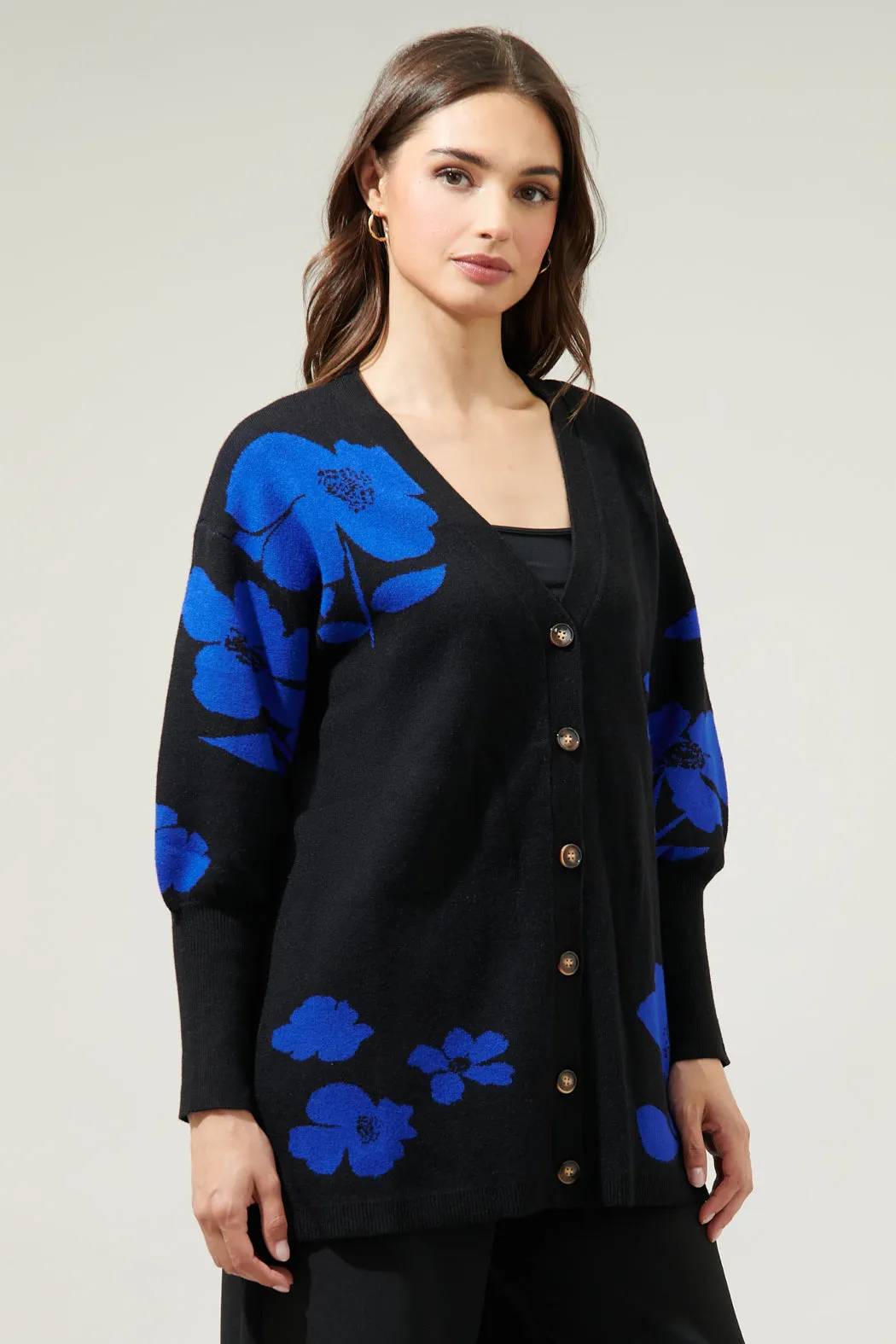 Kassey Floral Button Down Long Cardigan