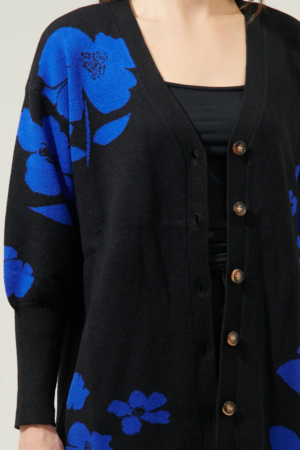 Kassey Floral Button Down Long Cardigan