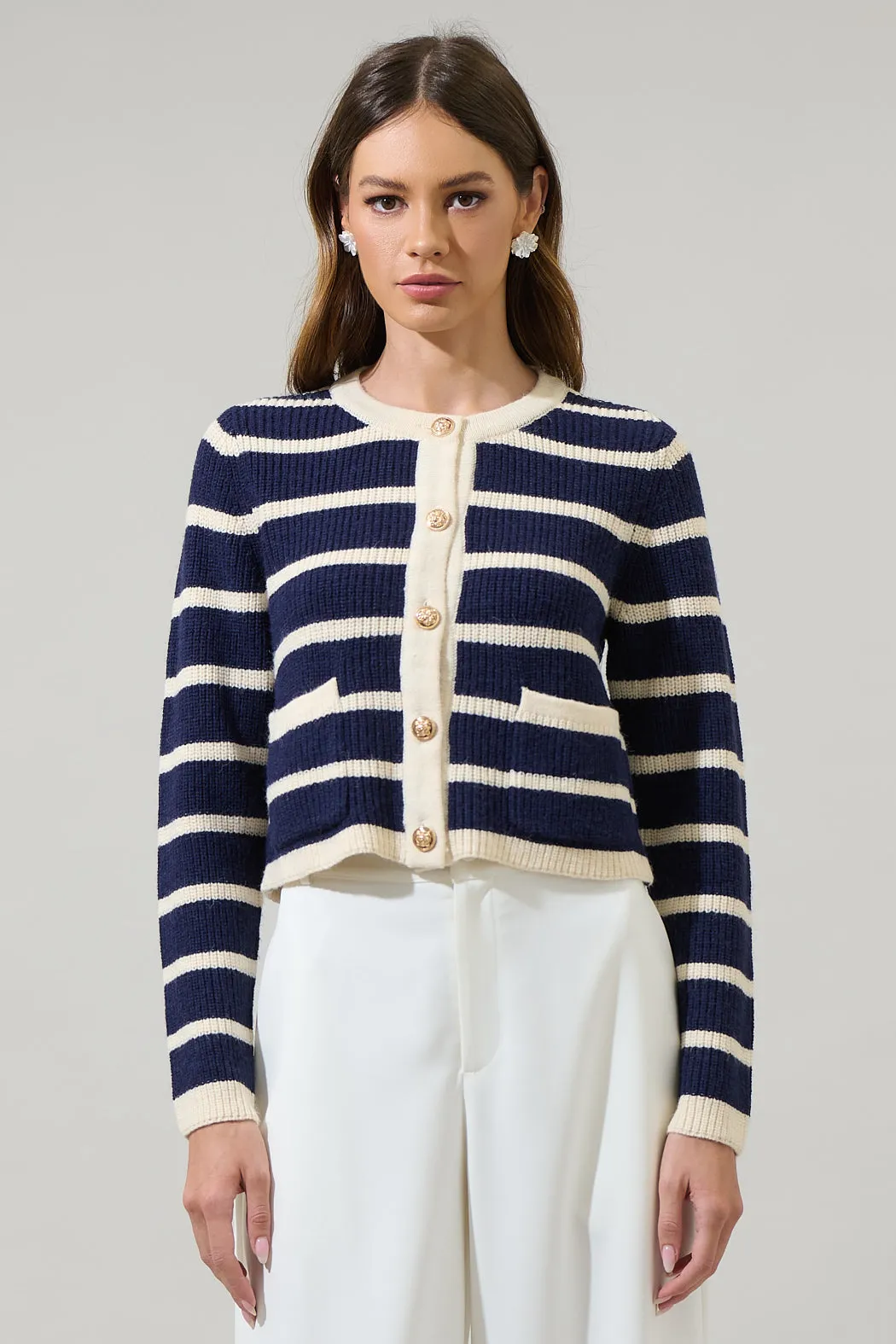 Kassidy Striped Cropped Cardigan