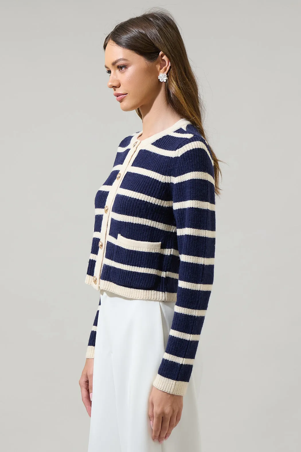 Kassidy Striped Cropped Cardigan