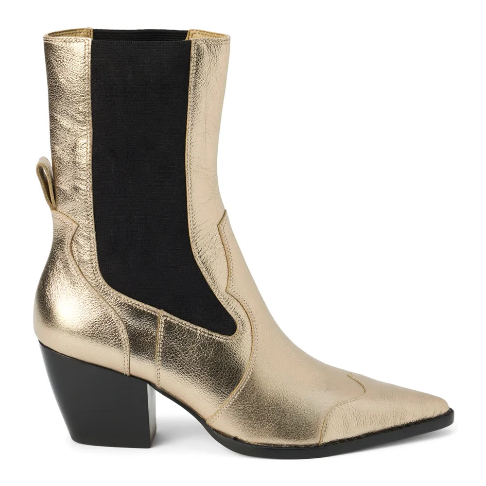 Keith Metallic Pointed Toe Chelsea Boots