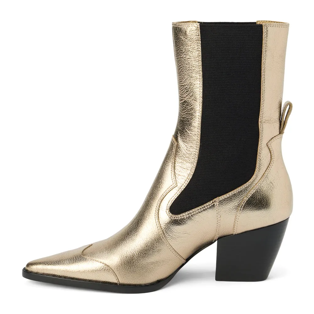 Keith Metallic Pointed Toe Chelsea Boots