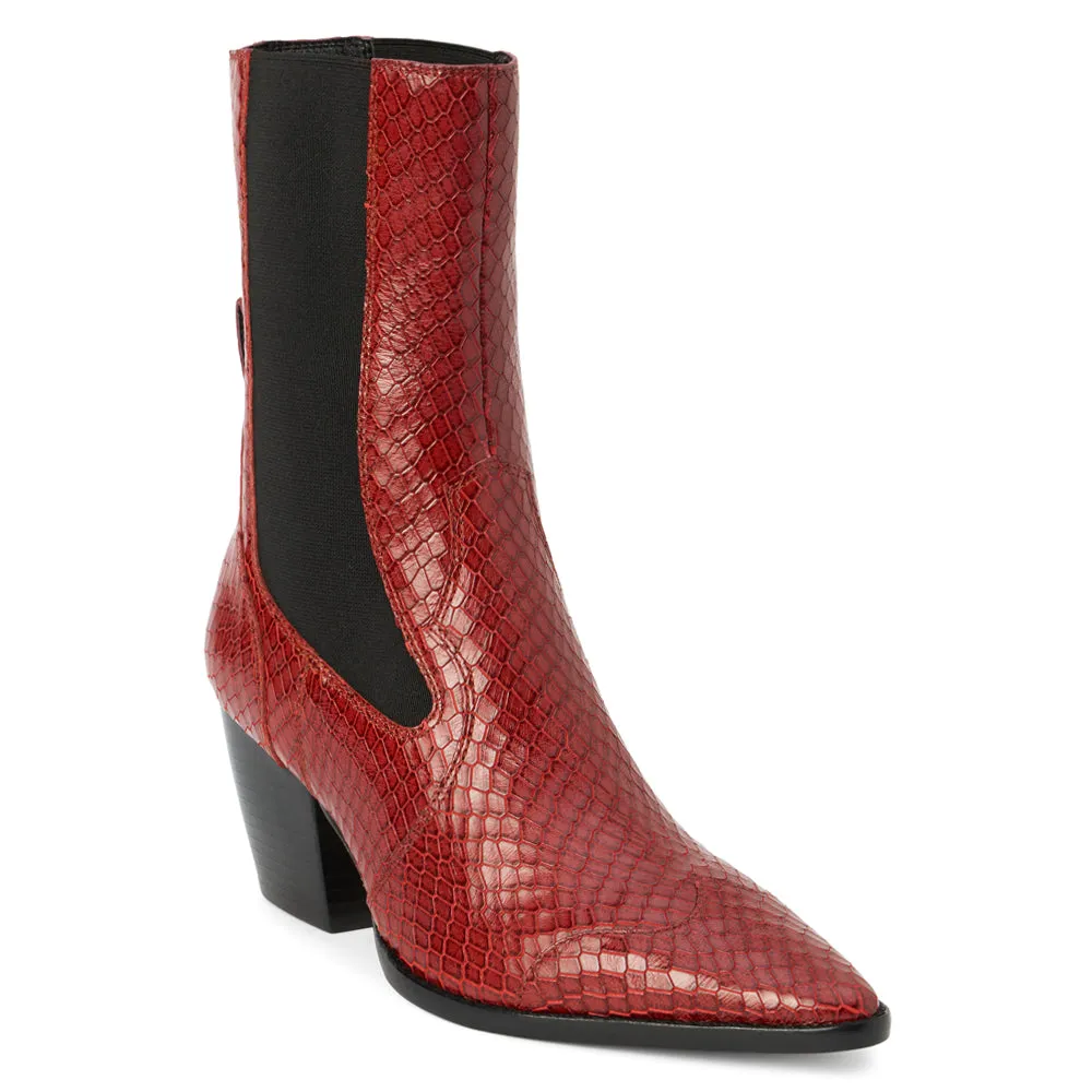 Keith Snake Pointed Toe Chelsea Boots