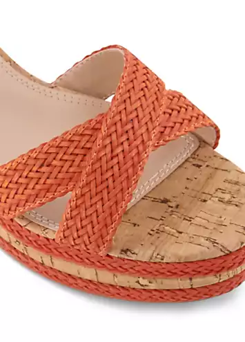 Kelisa Orange Braided Wedge Sandals by Dune London | Look Again