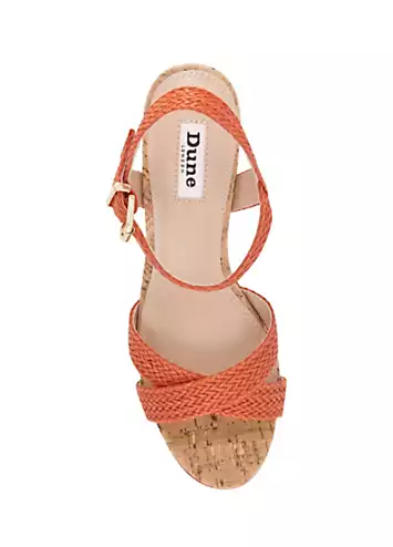 Kelisa Orange Braided Wedge Sandals by Dune London | Look Again