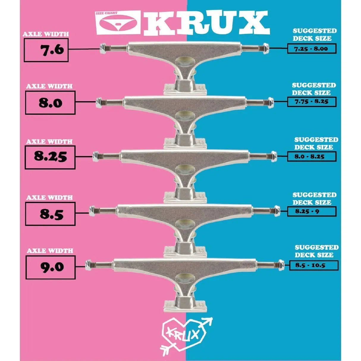 Krux Trucks K5 Galaxy Standard Skateboard Trucks Multi 8.25