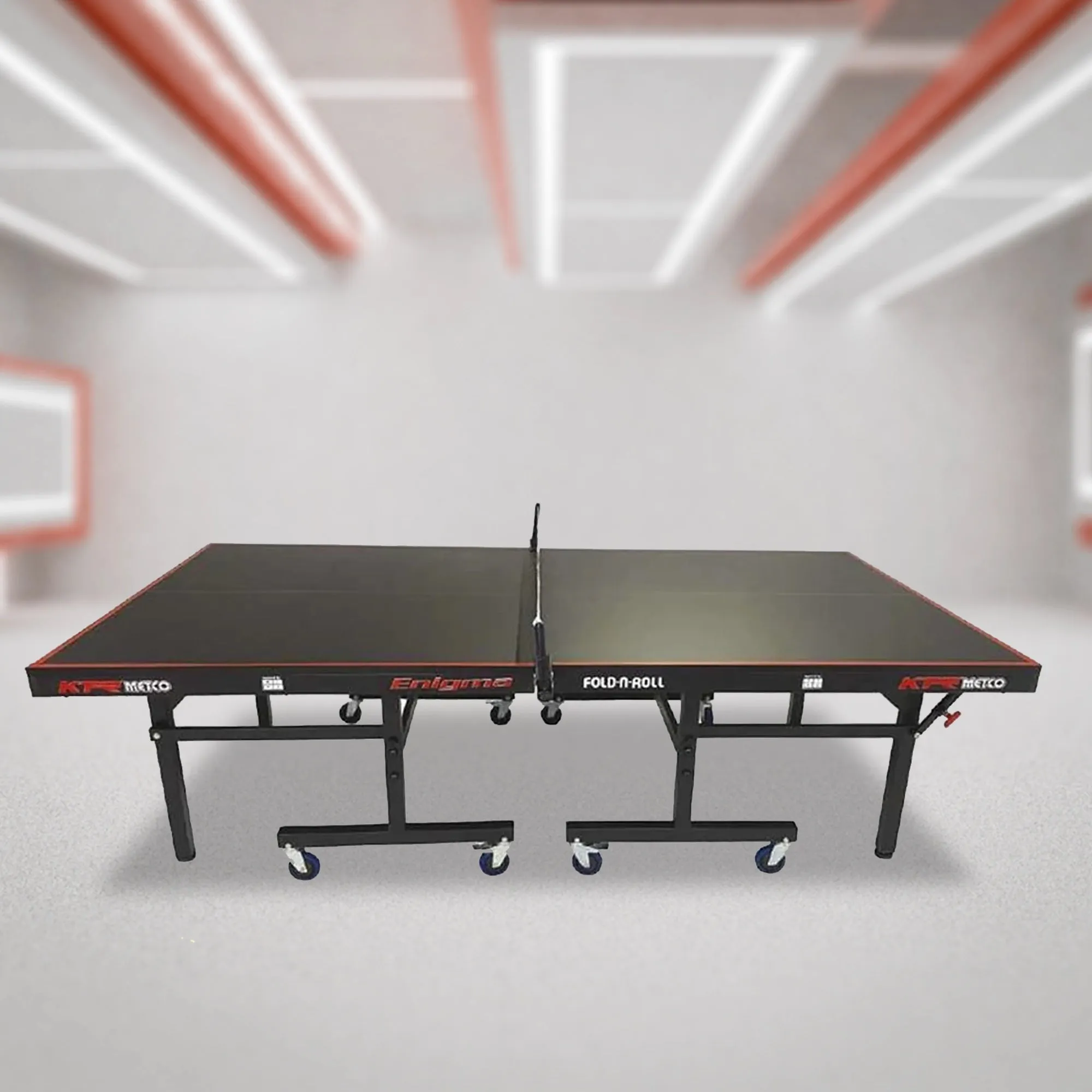 KTR Metco Enigma Black Table Tennis Table - Black/Red