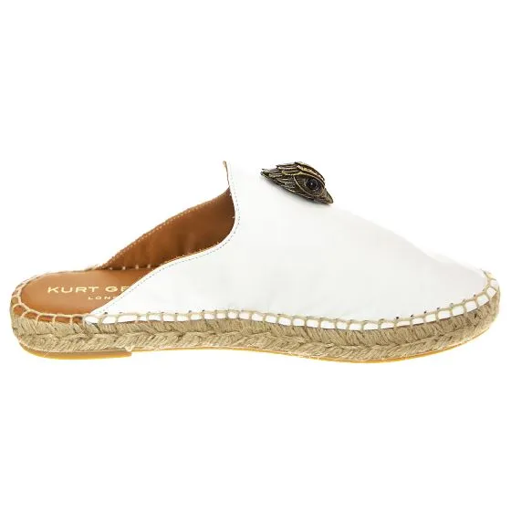 KURT GEIGER W' Morella Eagle Mule White Leather Sandals