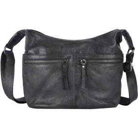 Latico Gita Crossbody Shoulder Bag Charcoal Leather