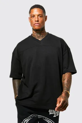 Loopback Football Short Sleeve T-shirt | boohooMAN UK