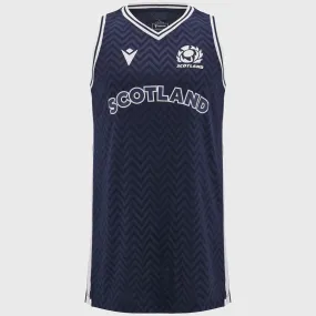 Macron Scotland Rugby Training Basketball Singlet Navy