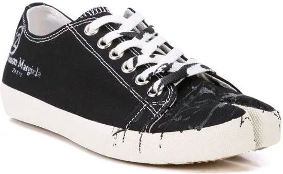 Maison Margiela Tabi paint-splatter sneakers Black