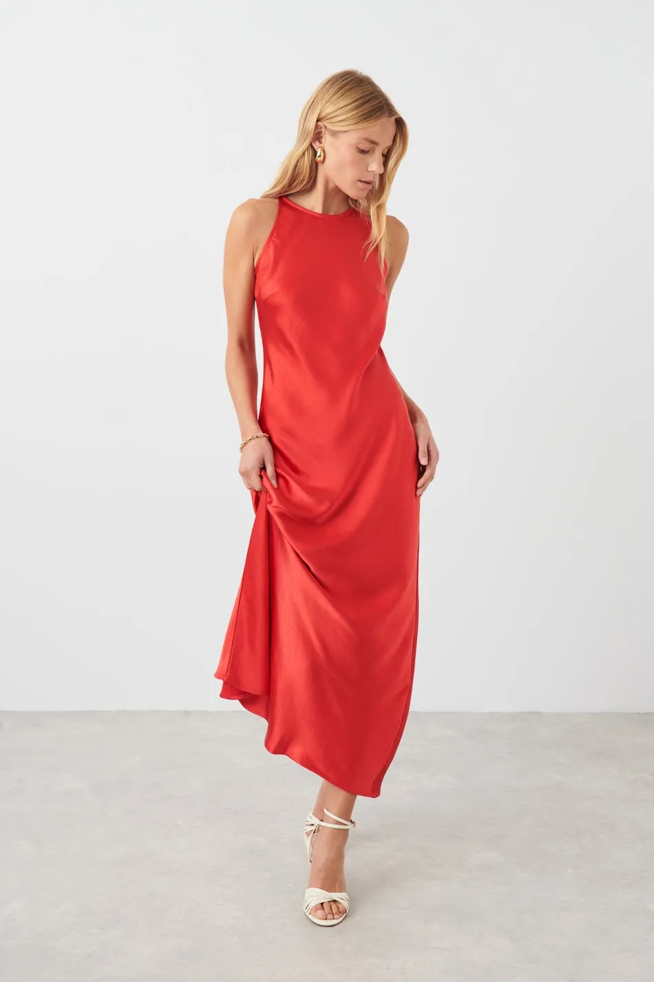 Maxi satin dress