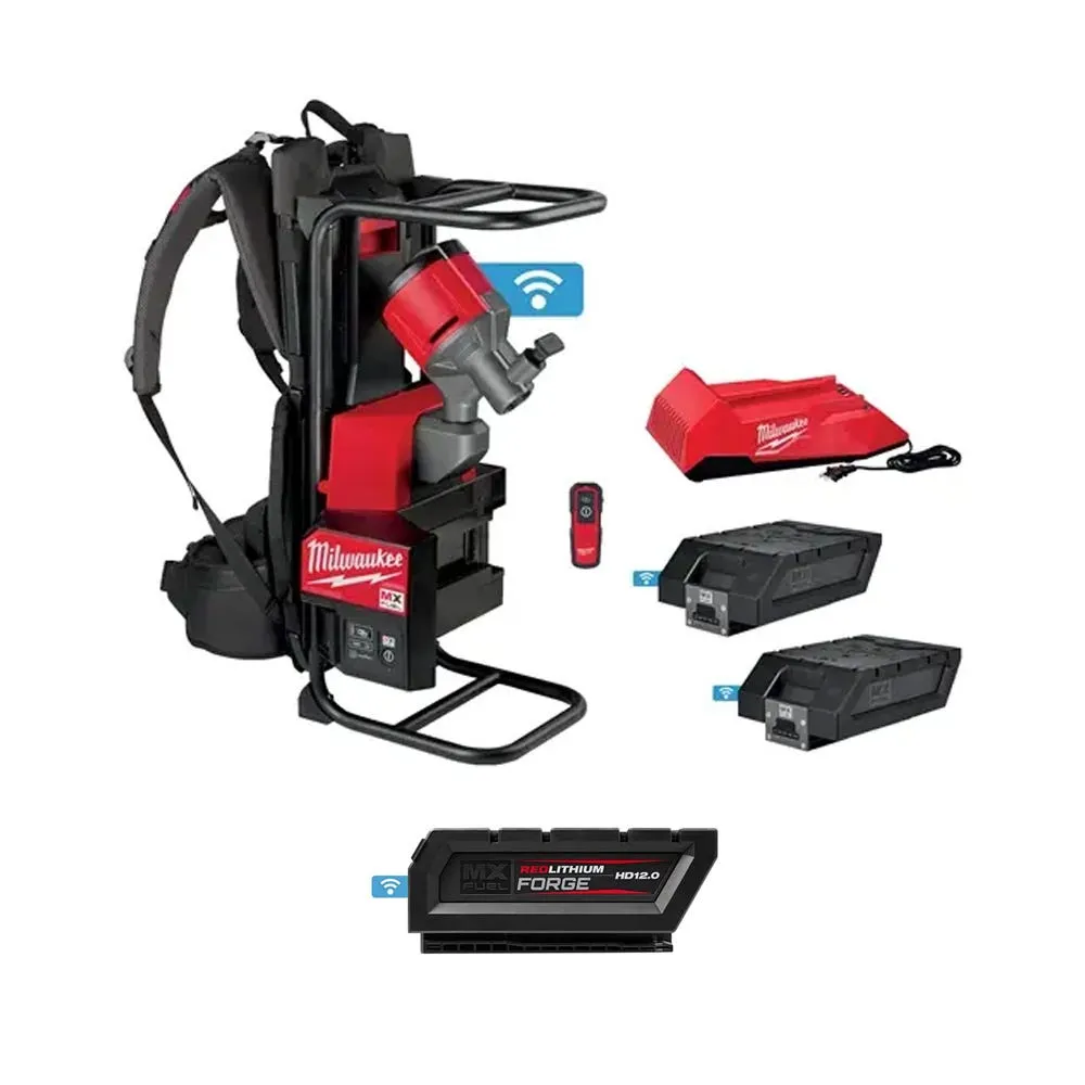 MX FUEL Backpack Concrete Vibrator Kit w/ MX FUEL REDLITHIUM HD12.0 Battery Pack Bundle