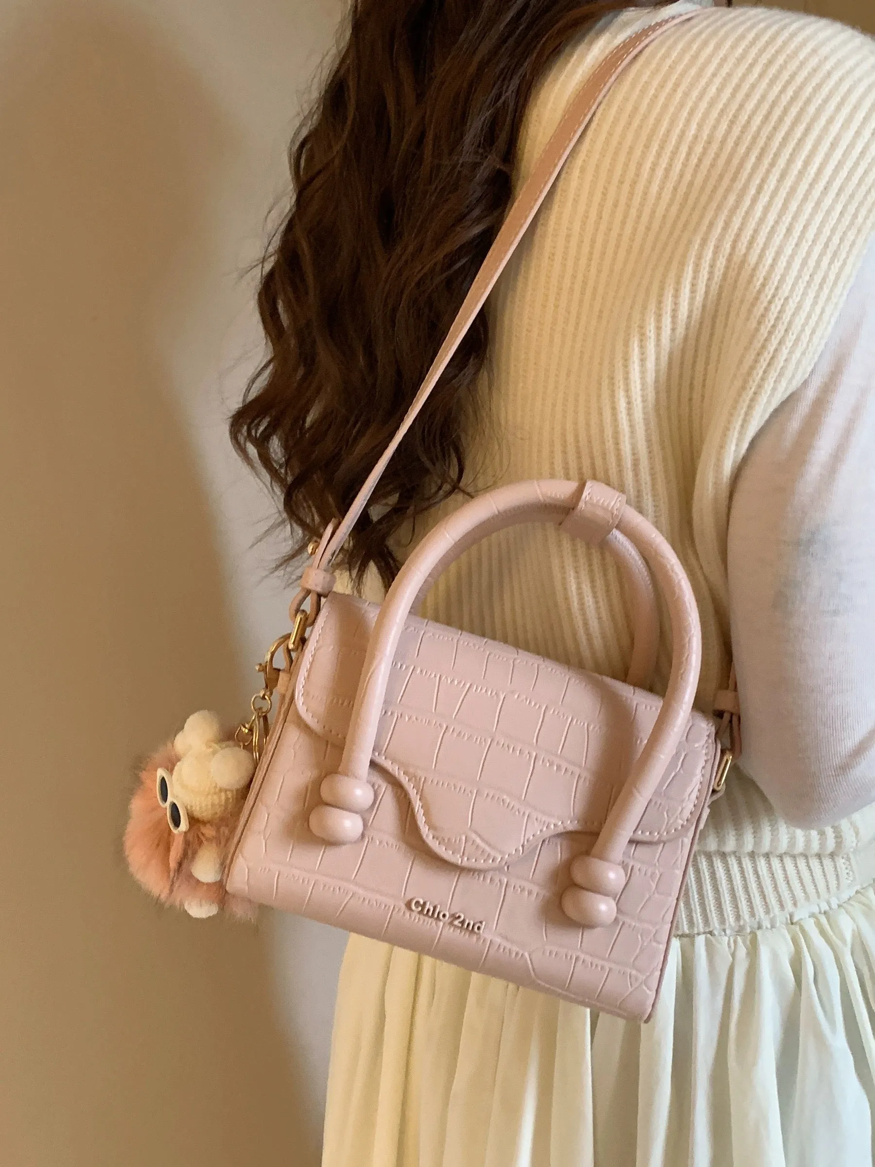 Nanfeng Chio2nd Cream Macaron Handbag Women 2024 New Work Small Tote Bag Shoulder Crossbody Bag