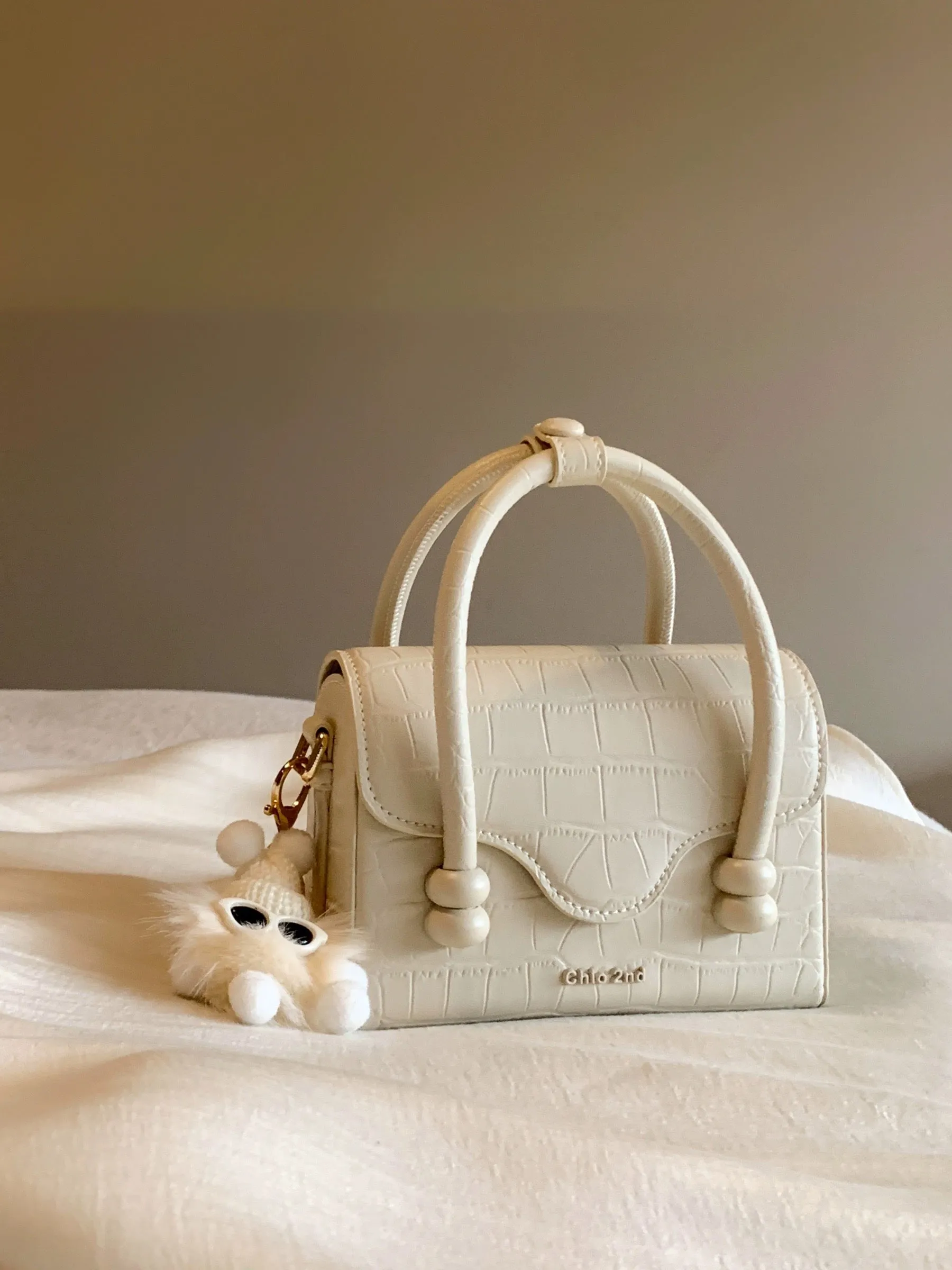 Nanfeng Chio2nd Cream Macaron Handbag Women 2024 New Work Small Tote Bag Shoulder Crossbody Bag