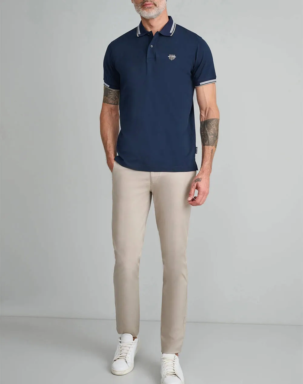 NAVY&GREEN POLO SHIRT-CUSTOM FIT