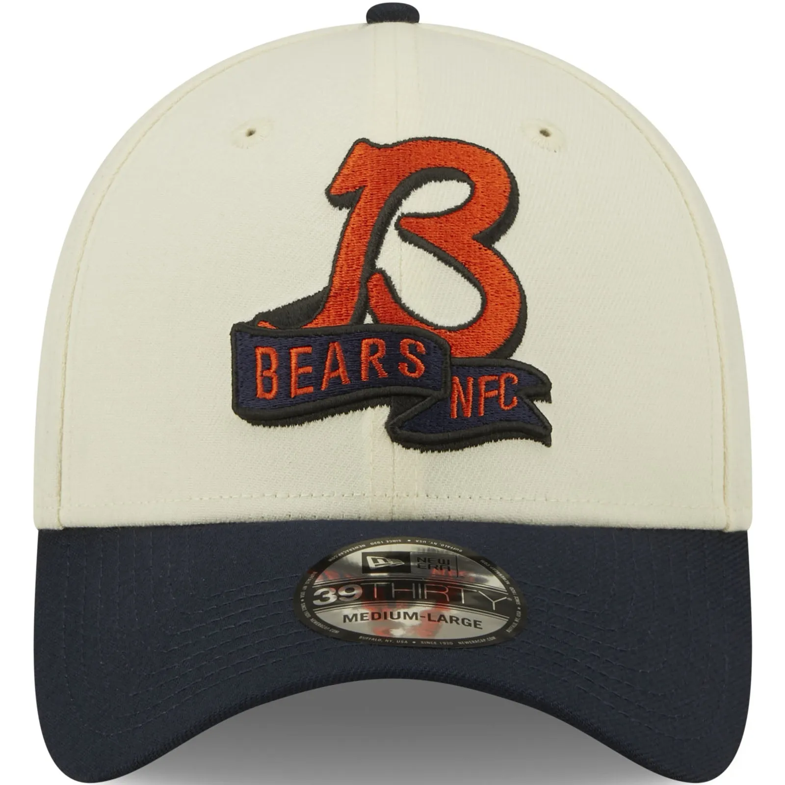 New Era Chicago Bears NFL 2022 Sideline 39THIRTY Baseball Cap - Cream