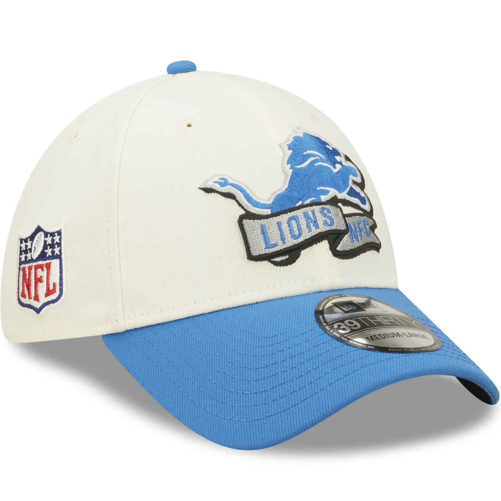 New Era Detroit Lions NFL 39THIRTY Sideline 2022 Baseball Cap - White