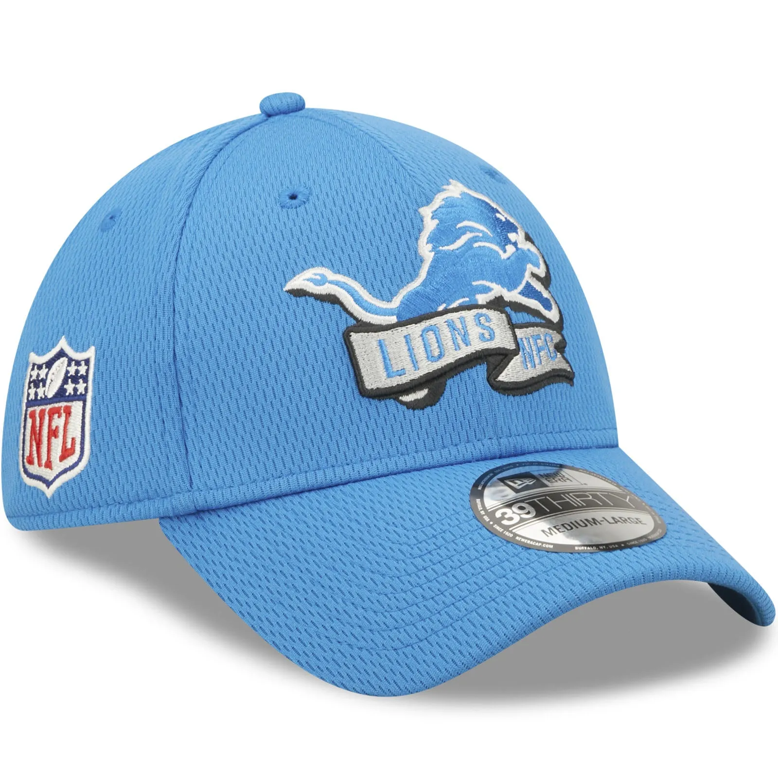 New Era Detroit Lions NFL 39THIRTY Sideline Coach 2022 Baseball Cap - Blue