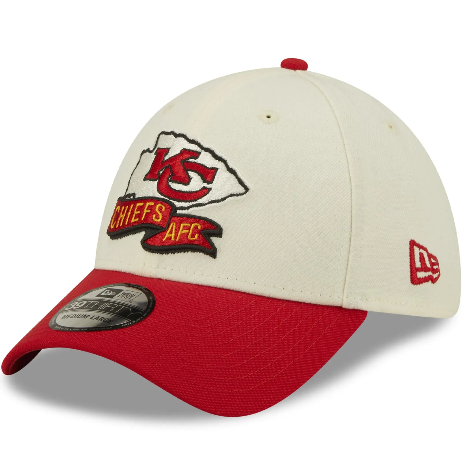 New Era Kansas City Chiefs NFL 2022 Sideline 39THIRTY Baseball Cap - Cream