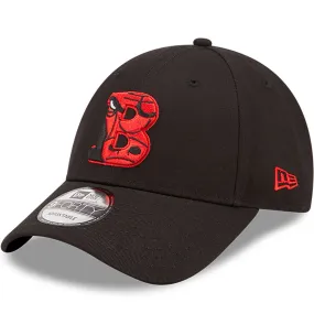 New Era Mens Chicago Bulls 9FORTY NBA Logo Infill Baseball Cap - Black