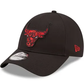 New Era Mens Chicago Bulls 9FORTY NBA Marble Infill Baseball Cap - Black