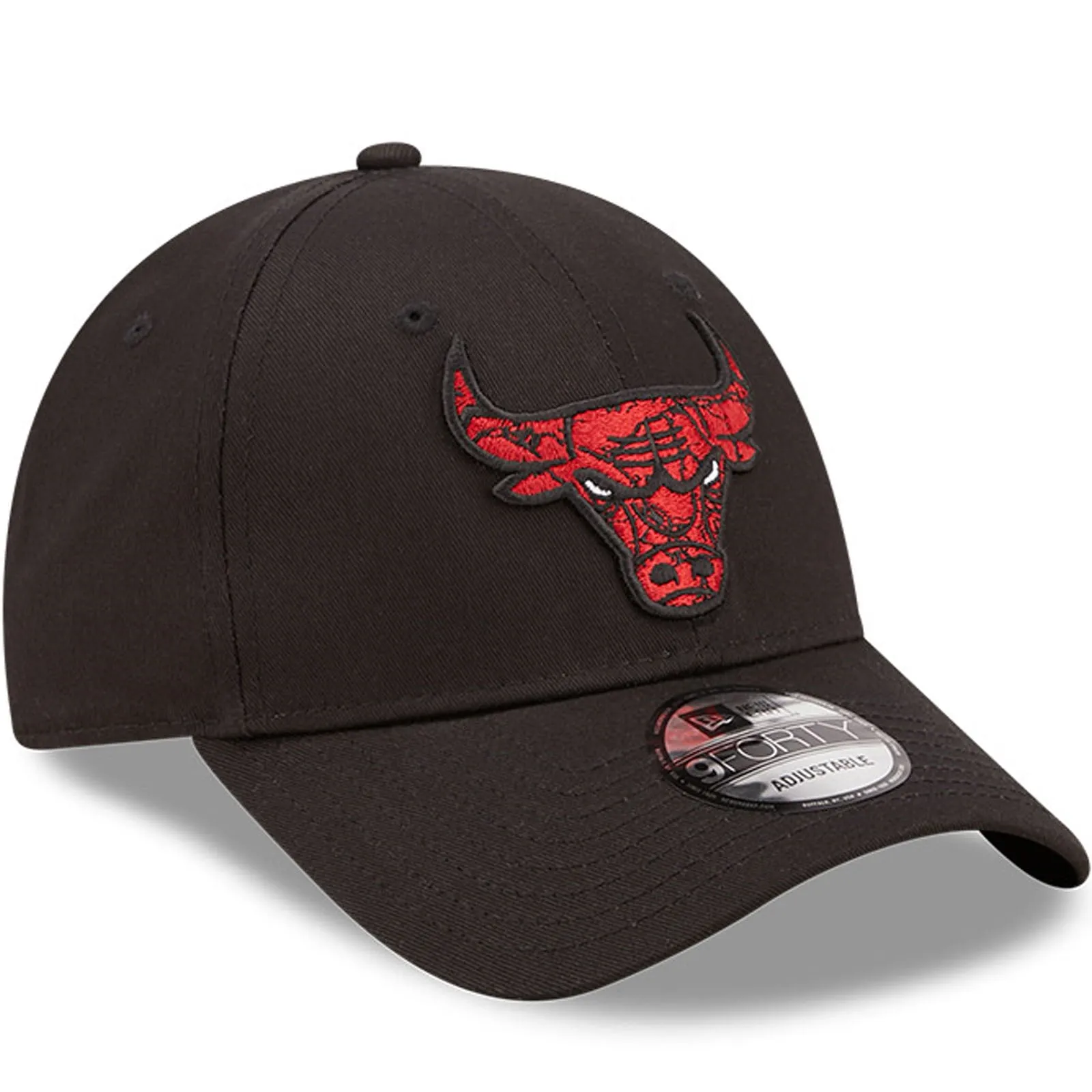 New Era Mens Chicago Bulls 9FORTY NBA Marble Infill Baseball Cap - Black