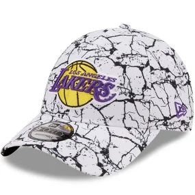 New Era Mens LA Lakers 9FORTY NBA Marble Baseball Cap - White