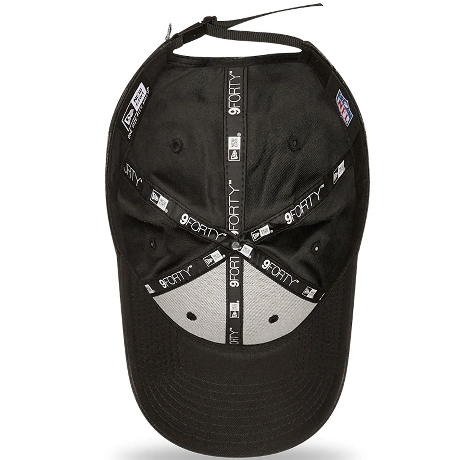 New Era Mens Las Vegas Raiders 9FORTY NFL Half Monogram Baseball Cap - Black