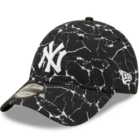 New Era Mens New York Yankees 9FORTY MLB Marble Baseball Cap - Black