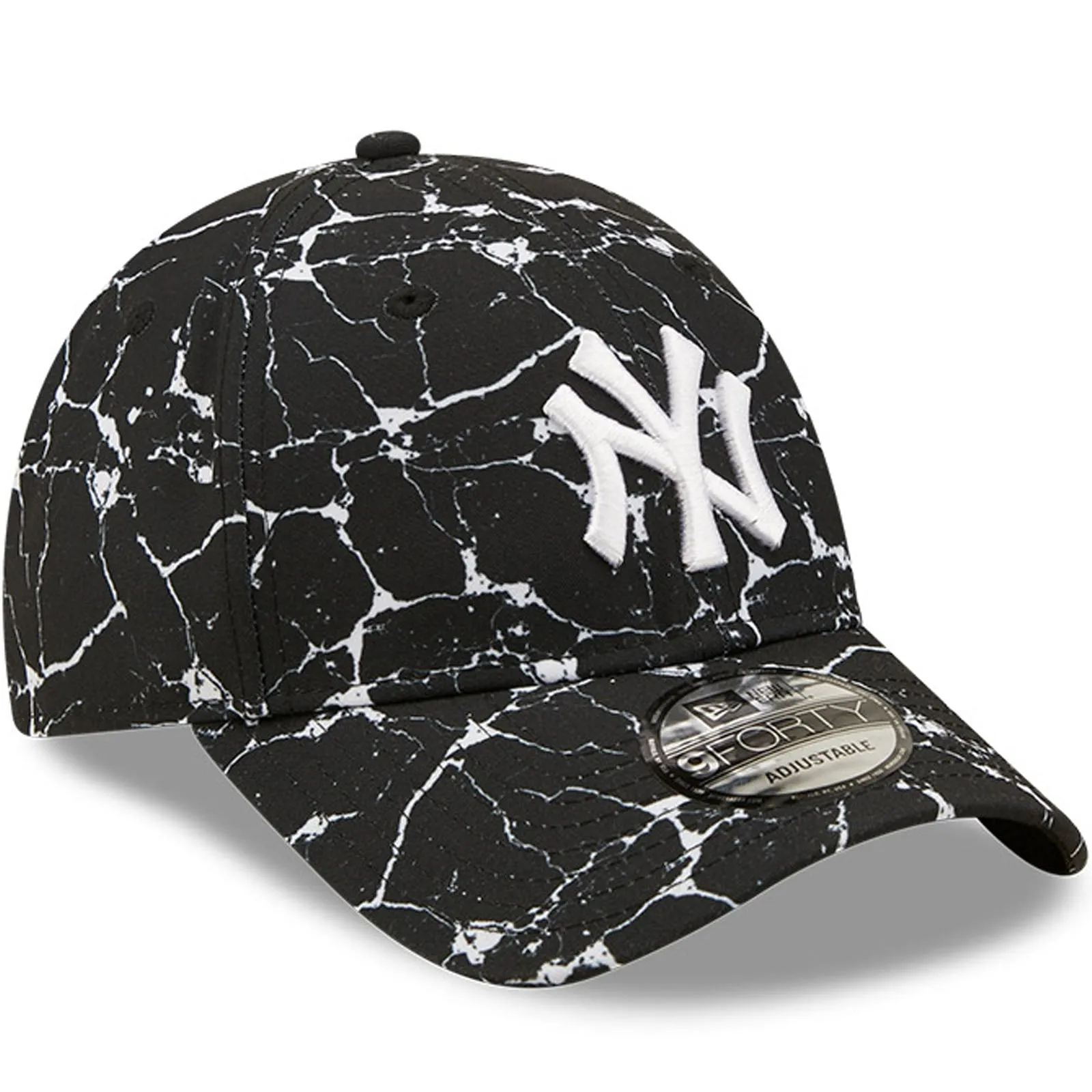 New Era Mens New York Yankees 9FORTY MLB Marble Baseball Cap - Black