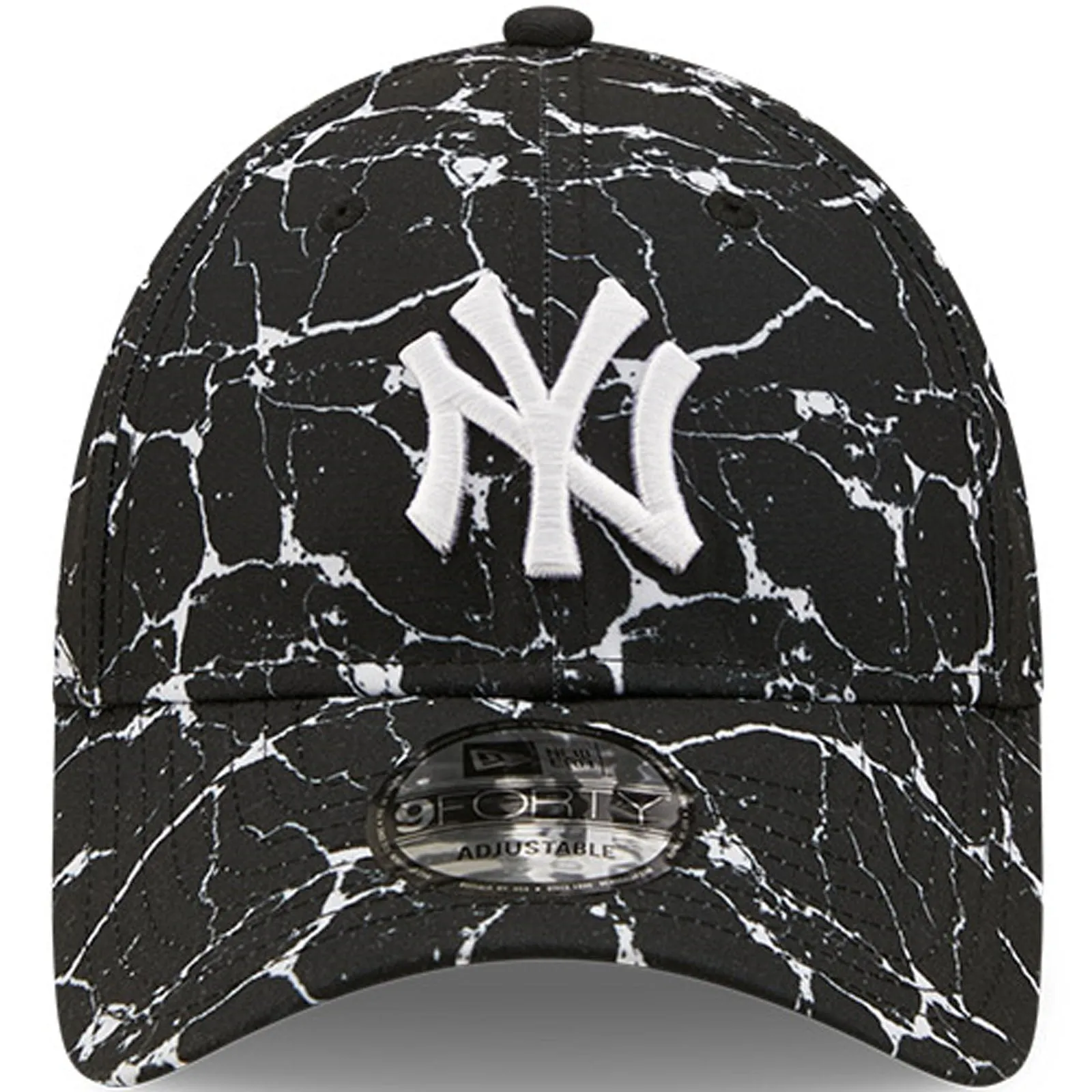 New Era Mens New York Yankees 9FORTY MLB Marble Baseball Cap - Black