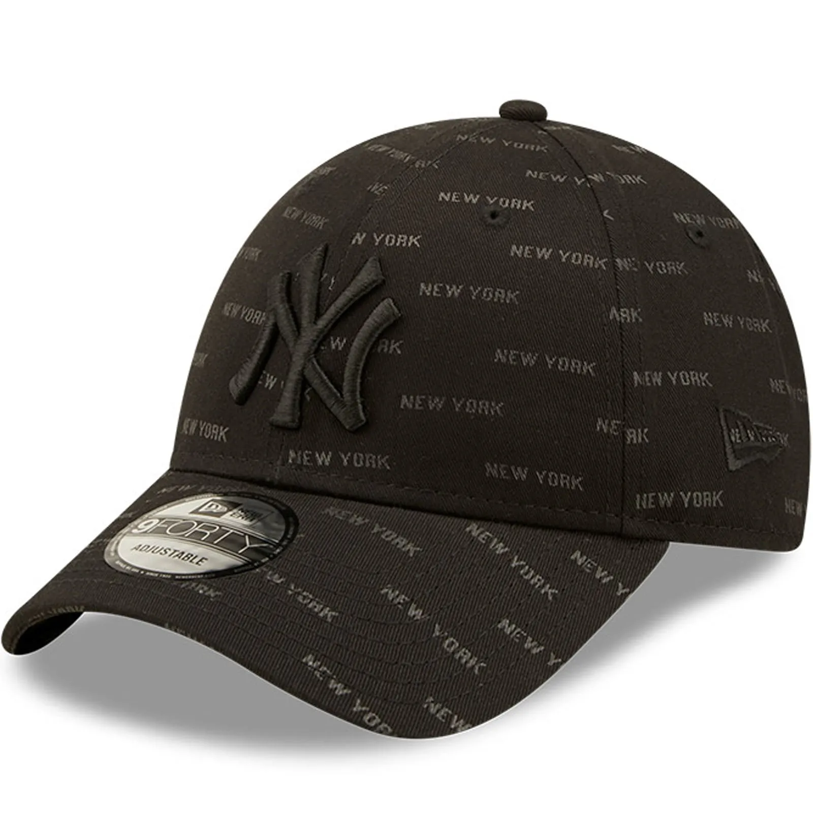 New Era Mens New York Yankees 9FORTY MLB Monogram Baseball Cap - Black