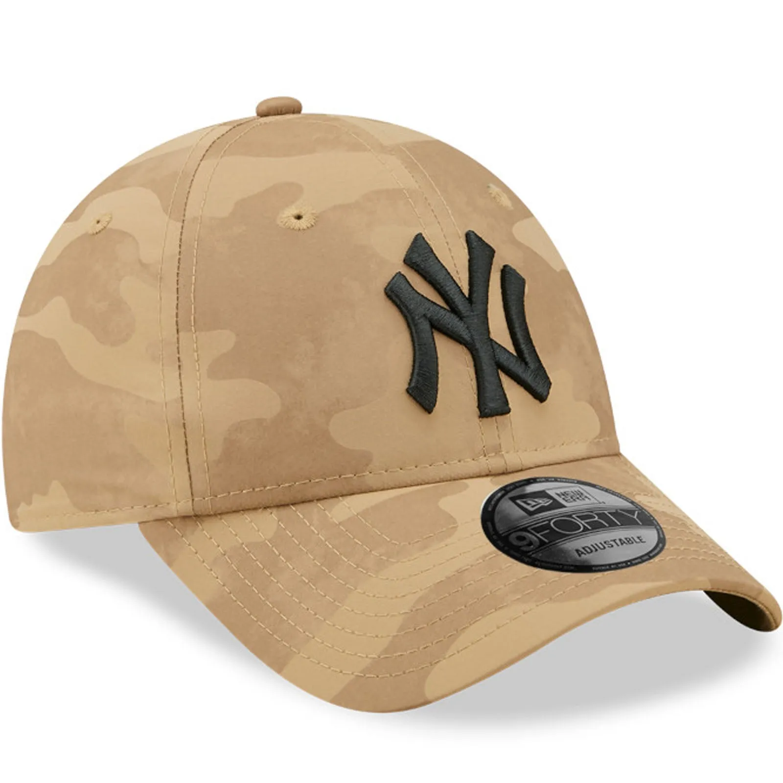 New Era Mens New York Yankees 9FORTY MLB Tonal Camo Baseball Cap - Brown